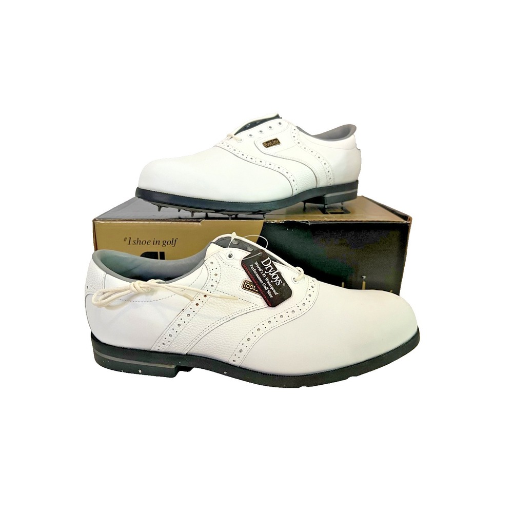 FootJoy DryJoys White Spiked Golf Shoes Mens Size 11.5 N New Vintage Rare NIB